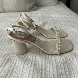 Dolce vita Elegant Cream Pearl-Embellished Women's Heels